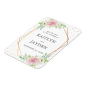 シックな幾何学的ゴールドフォイルフローラ日付を保存 マグネット (左側)