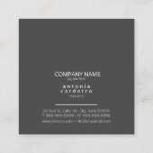 シックな幾何学的パターンの四角形の白/黒ID799 スクエア名刺 (裏面)