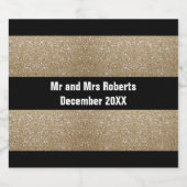 シックな幾何学的ブラック金ゴールド誕生日パーティー スパークリングワインラベル (シングルラベル)