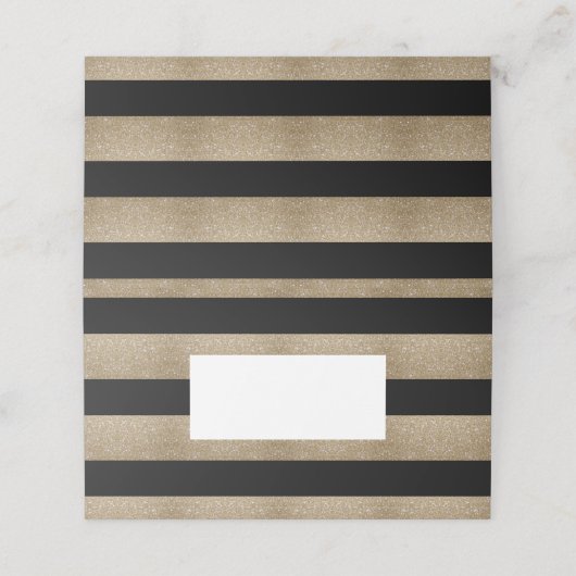 シックな幾何学的ブラック金ゴールド誕生日パーティー プレイスカード (外部開封)