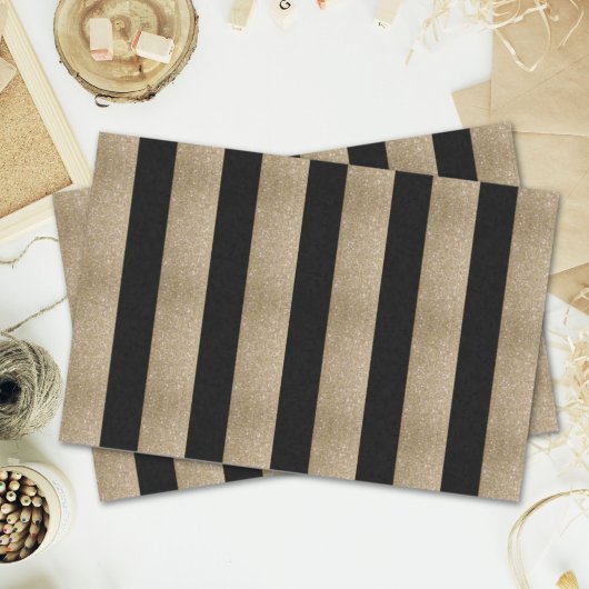 シックな幾何学的ブラック金ゴールド誕生日パーティー 薄葉紙