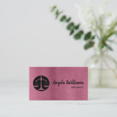 シックな弁護士メタリックバラ金ゴールドとブラック 名刺 (スタンド正面)