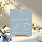 シックな弓と弓のネクタイ彼の署名ドリンク結婚ズ アクリルサイン