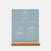 シックな弓と弓のネクタイ彼の署名ドリンク結婚ズ アクリルサイン (正面)