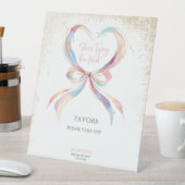 シックな彼女は結び目ピンクの弓アドバイス&ウィッシュ 台座サイン (インサイチュ)