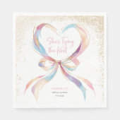 シックな彼女は結び目ピンクボウブライダルシャワー スタンダードランチョンナプキン (正面)