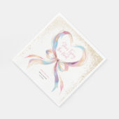 シックな彼女は結び目ピンクボウブライダルシャワー スタンダードランチョンナプキン (角)