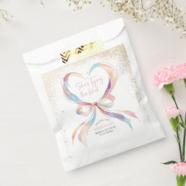 シックな彼女は結び目ピンクボウブライダルシャワー フェイバーバッグ