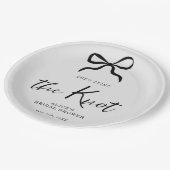 シックな彼女は結び目ブラックボウブライダルシャワー ペーパープレート (アングル)