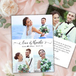シックな愛とス感謝していクリプトフォトコラージュ結婚ズ サンキューカード<br><div class="desc">愛モダンとス感謝していエレガントト3 Photo Collageの結婚サンキューカード。3スタイリッシュ枚の写真を前面に、1結婚枚の写真を背面に並べたサンキューカードテンプレート。白い背景に黒い字や感謝していタイポグラフィの台本フォントには渦巻形の、文字「愛と」を入れて。名前の間の小さな愛のハートモチーフ。ノートもしを手書きしたい場合は、サンプル文字を削除して宇宙を増やす。おもしし救済まは合わせ品連絡が欲しい！</div>
