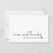 シックな愛とス感謝していトカジュアルスクリプトのサンキューカード サンキューカード (正面)