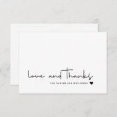 シックな愛とス感謝していトカジュアルスクリプトのサンキューカード サンキューカード (正面/裏面)