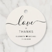 シックな愛と感謝していクリーム結婚ズ フェイバータグ (裏面)