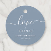 シックな愛と感謝していダスティブルー結婚ズ フェイバータグ (裏面)