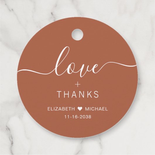 シックな愛と感謝していテラコタ結婚ス フェイバータグ (裏面)