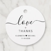 シックな愛と感謝してい結婚の フェイバータグ (裏面)
