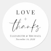 シックな愛と感謝してい結婚の ラウンドシール (正面)