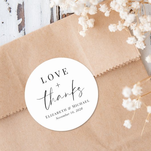 シックな愛と感謝してい結婚の ラウンドシール