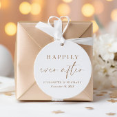 シックな愛と感謝の金文字体裁の結婚式 フェイバータグ