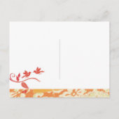 シックな愛の鳥の結婚式が日付を除く 案内ポストカード (裏面)