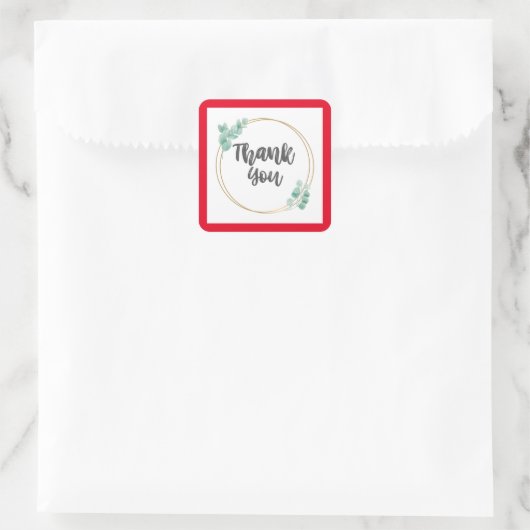 シックな感謝のスクエアステッカーすべての大事な行事 スクエアシール (バッグ)