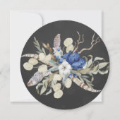 シックな感謝祭ポトラックディナーウォーターカラーフローラ 招待状 (裏面)