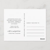 シックな感謝 |の結婚写真コラージュ ポストカード (裏面)