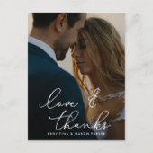 シックな感謝 |結婚さんの写真 ポストカード (正面)