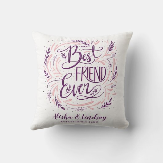 シックな手でレタ最高のーされた友よパーソナライズされたり クッション (裏面)