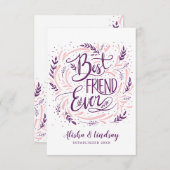 シックな手でレタ最高のーされた友よパーソナライズされたり サンキューカード (正面/裏面)