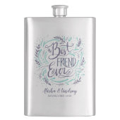 シックな手でレタ最高のーされた友よパーソナライズされたり フラスク (正面)