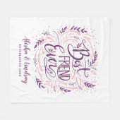 シックな手でレタ最高のーされた友よパーソナライズされたり フリースブランケット (正面(横))