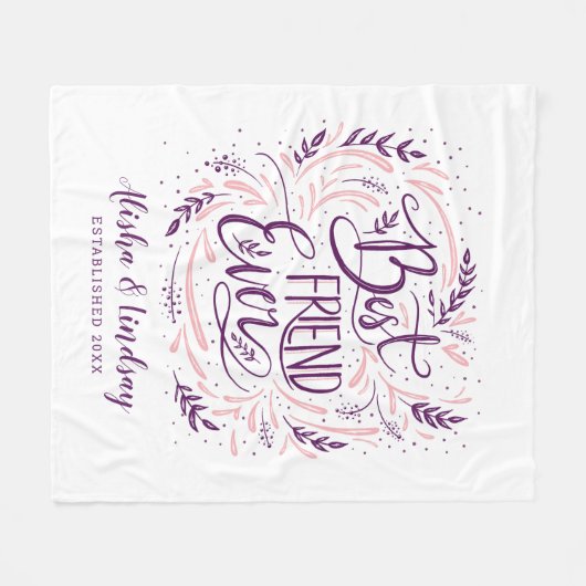 シックな手でレタ最高のーされた友よパーソナライズされたり フリースブランケット (正面(横))