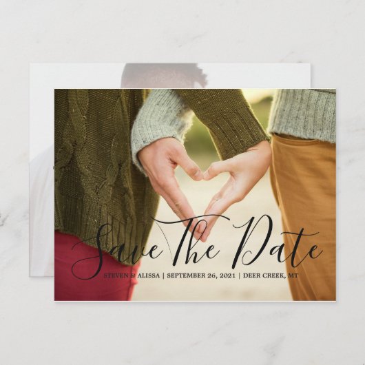 シックな手によって文字を入れられる原稿日付を救うため インビテーションポストカード (正面/裏面)