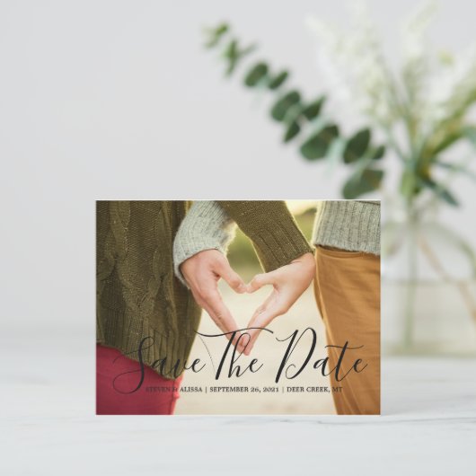 シックな手によって文字を入れられる原稿日付を救うため インビテーションポストカード (スタンド正面)