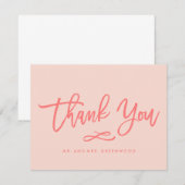 シックな手のレタ結婚ーズサンキュー |コーラル サンキューカード (正面/裏面)