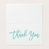 シックな手の教養があるサンキューカード|のティール（緑がかった色） (外部フラット)