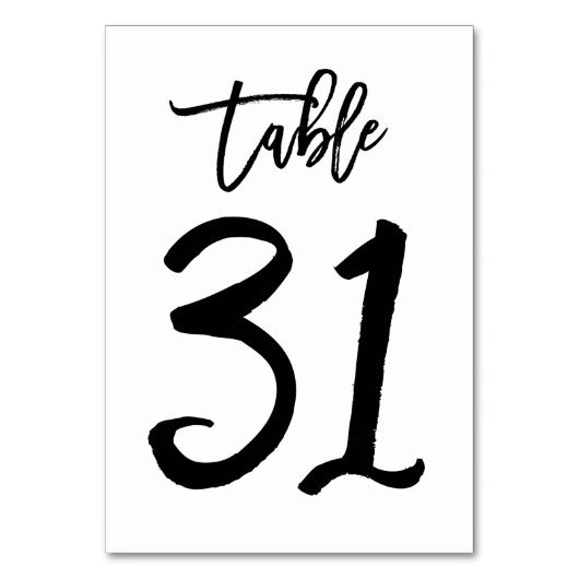 シックな手の教養があるテーブル数カード|表31 テーブルナンバー (正面)