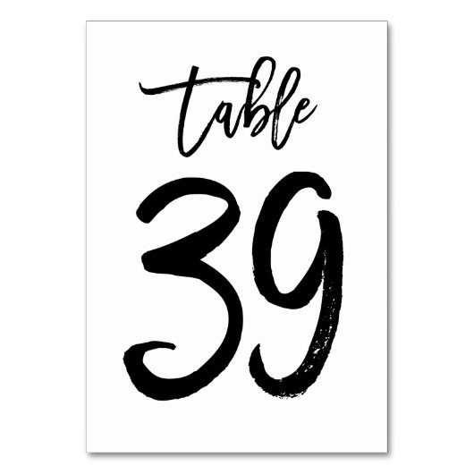 シックな手の教養があるテーブル数カード|表39 テーブルナンバー (正面)