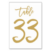 シックな手の教養があるテーブル数金ゴールド|表33 テーブルナンバー (裏面)