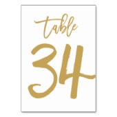 シックな手の教養があるテーブル数金ゴールド|表34 テーブルナンバー (裏面)
