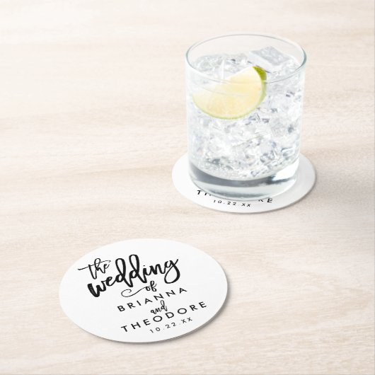 シックな手の教養がある結婚式のコースター ラウンドペーパーコースター (インサイチュ)