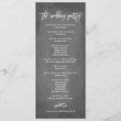 シックな手の教養がある結婚式スケジュールおよびプログラム プログラム (裏面)