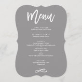 シックな手の教養がある結婚式メニュー灰色 メニュー (正面)