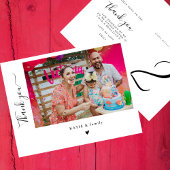 シックな手レタリング写真の誕生日パーティーありがとう ポストカード