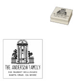 シックな手描きドアファミリ名と差出人住所 ラバースタンプ (押印)