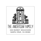 シックな手描きドアファミリ名と差出人住所 ラバースタンプ (インプリント)