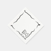 シックな手描きボウタイパスタディナー結婚パーティー スタンダードカクテルナプキン (角)