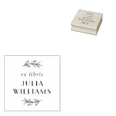 シックな手描きボタニカル葉Ex Libris Name ラバースタンプ (押印)