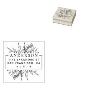 シックな手描きメドー葉ド差出人住所 ラバースタンプ (押印)